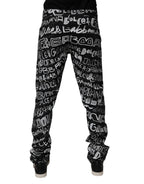 Dolce & Gabbana Black Cotton Logo Print Straight Denim Jeans - Zeiniez