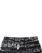 Dolce & Gabbana Black Cotton Logo Print Straight Denim Jeans - Zeiniez