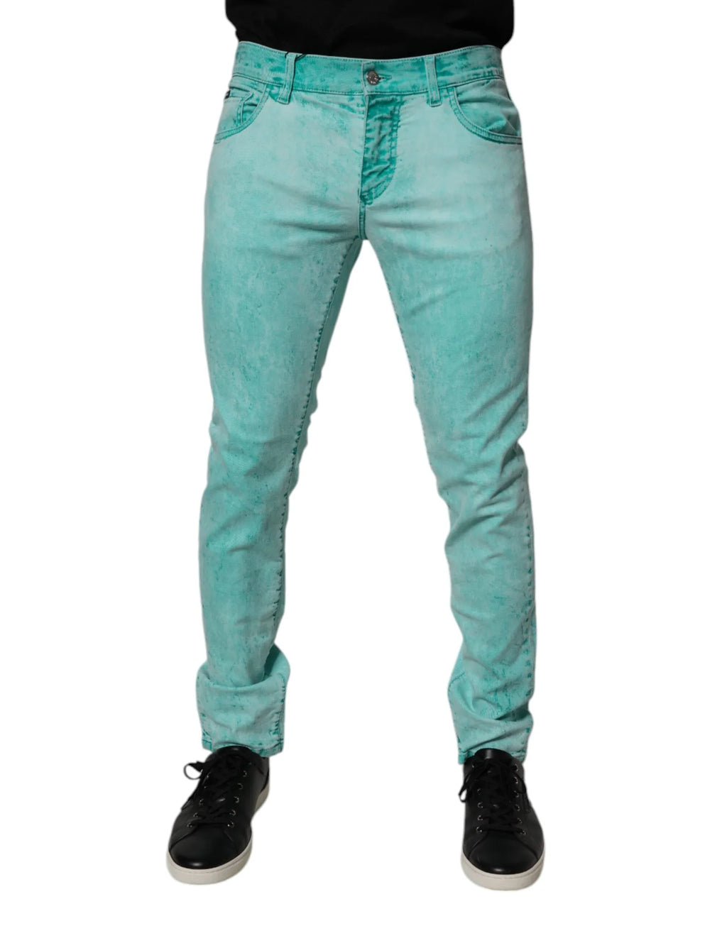 Dolce & Gabbana Green Tie Dye Cotton Skinny Men Denim Jeans - Zeiniez