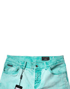 Dolce & Gabbana Green Tie Dye Cotton Skinny Men Denim Jeans - Zeiniez