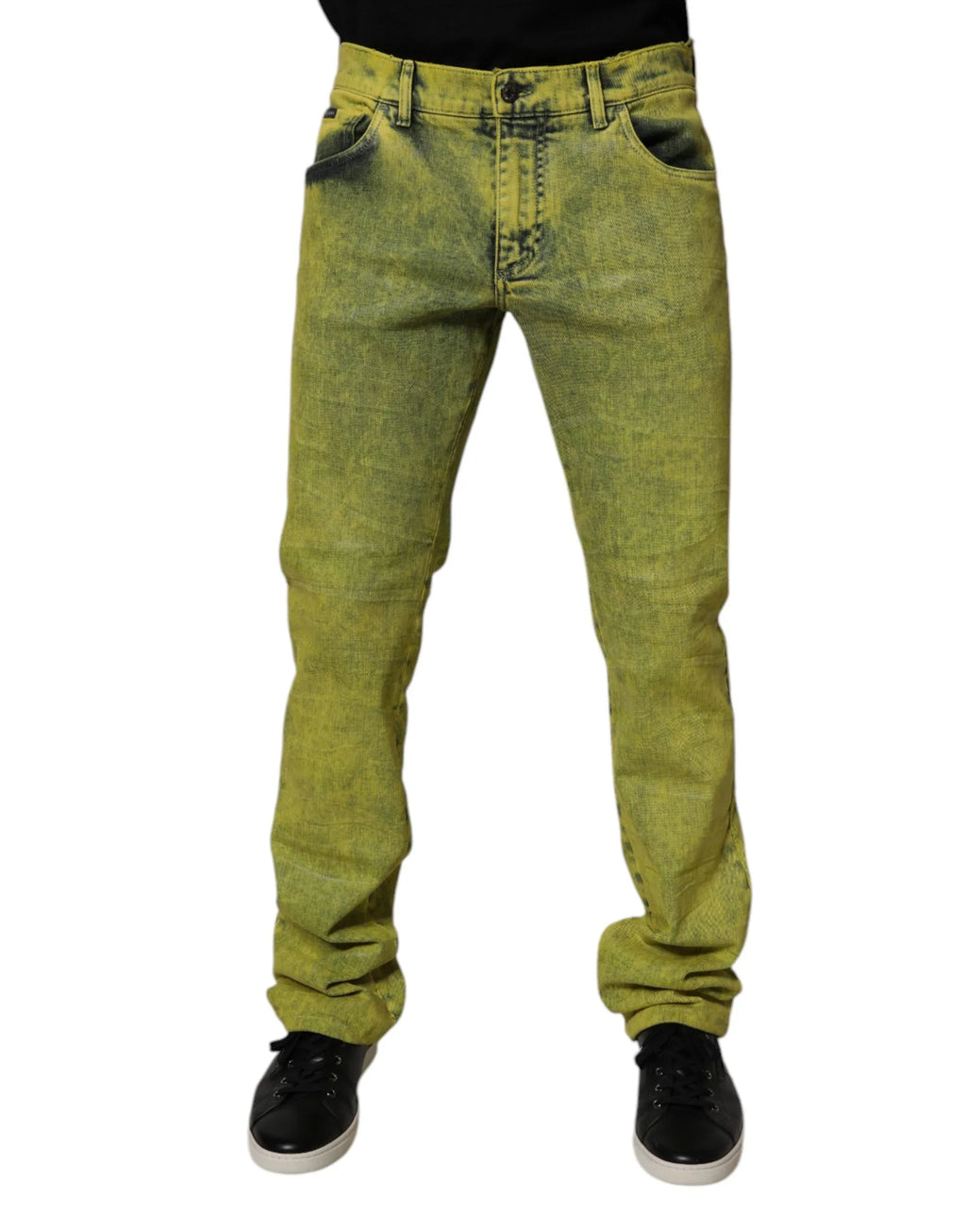 Dolce & Gabbana Yellow Cotton Stretch Skinny Men Denim Jeans - Zeiniez