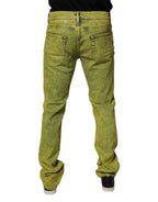 Dolce & Gabbana Yellow Cotton Stretch Skinny Men Denim Jeans - Zeiniez