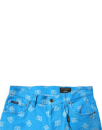 Dolce & Gabbana Blue Logo Monogram Cotton Skinny Denim Jeans - Zeiniez