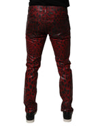 Dolce & Gabbana Red Leopard Cotton Skinny Men Denim Jeans - Zeiniez