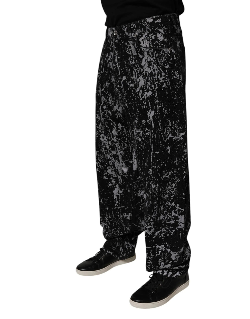 Dolce & Gabbana Black Tie Dye Cotton Straight Men Denim Jeans - Zeiniez