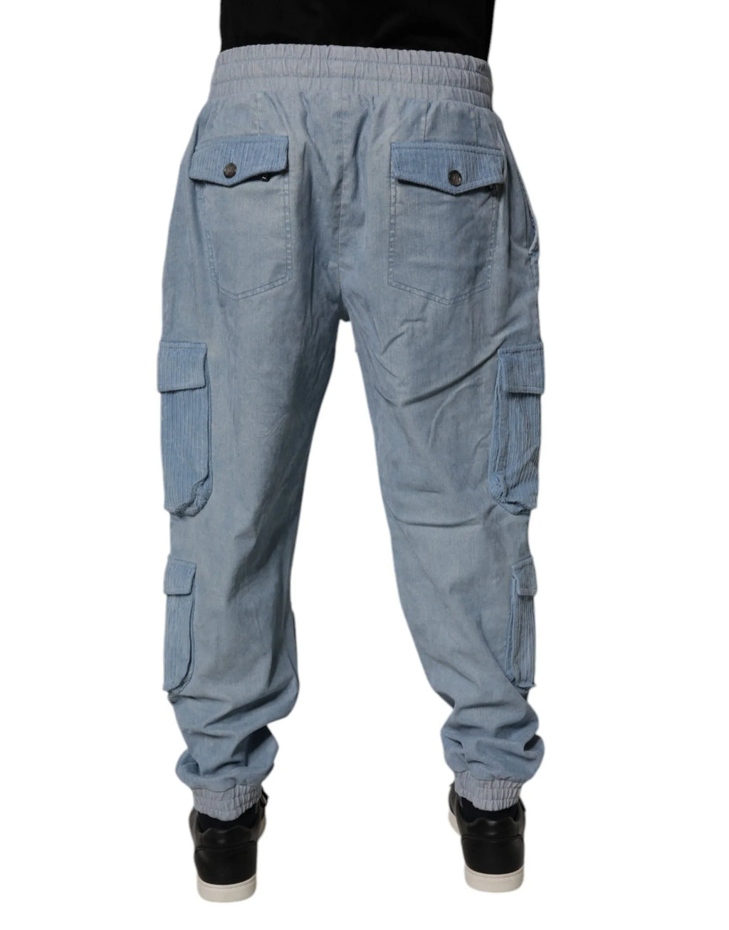Dolce & Gabbana Light Blue Cotton Jogger Cargo Men Denim Pants - Zeiniez