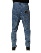 Dolce & Gabbana Blue Tie Dye Cotton Skinny Men Denim Jeans - Zeiniez
