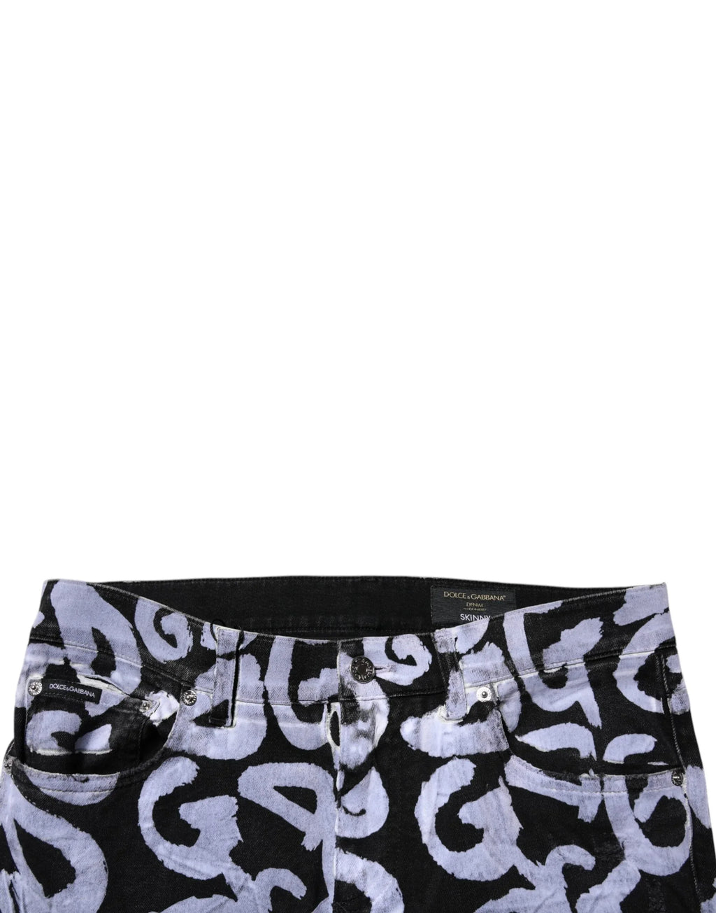 Dolce & Gabbana Black Logo Monogram Cotton Skinny Denim Jeans - Zeiniez