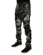 Dolce & Gabbana Black Tie Dye Cotton Skinny Zip Denim Jeans - Zeiniez