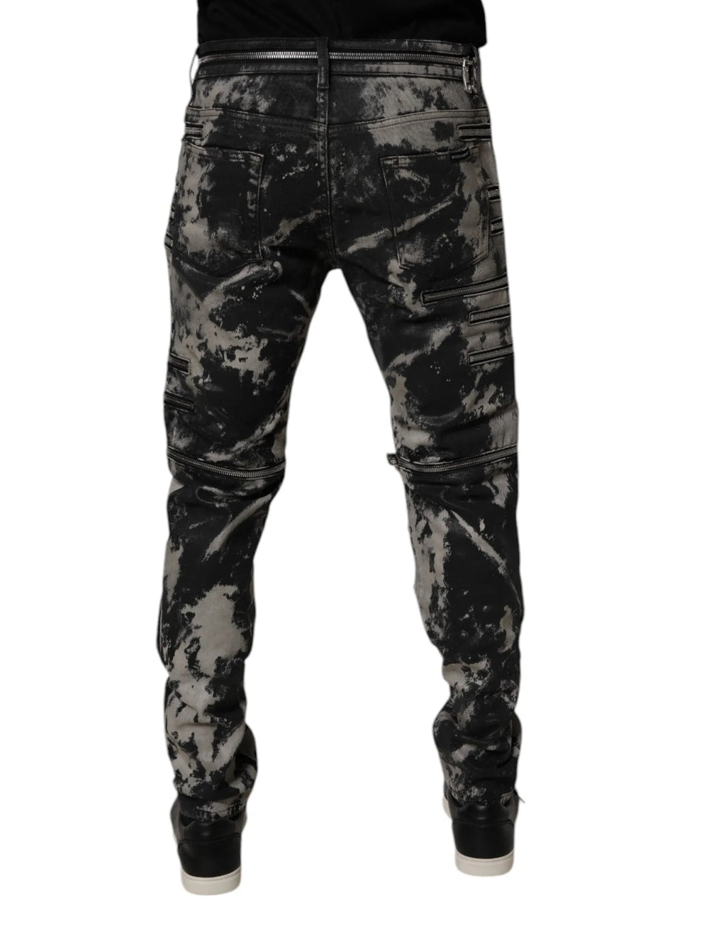 Dolce & Gabbana Black Tie Dye Cotton Skinny Zip Denim Jeans - Zeiniez