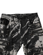 Dolce & Gabbana Black Tie Dye Cotton Skinny Zip Denim Jeans - Zeiniez