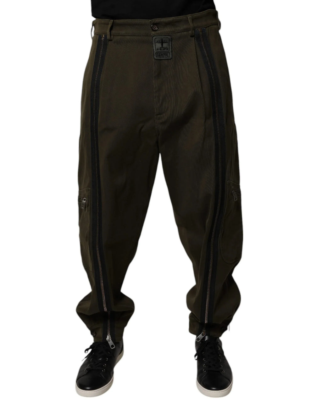 Dolce & Gabbana Dark Brown Cotton Jogger Cargo Pants - Zeiniez