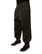 Dolce & Gabbana Dark Brown Cotton Jogger Cargo Pants - Zeiniez