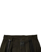 Dolce & Gabbana Dark Brown Cotton Jogger Cargo Pants - Zeiniez