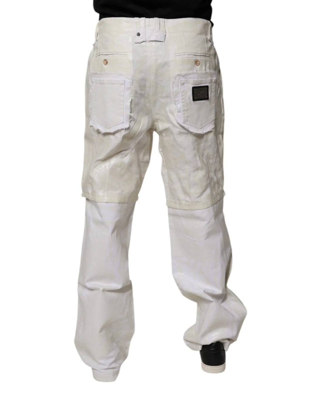 Dolce & Gabbana White Linen Mid Waist Straight Men Denim Jeans - Zeiniez