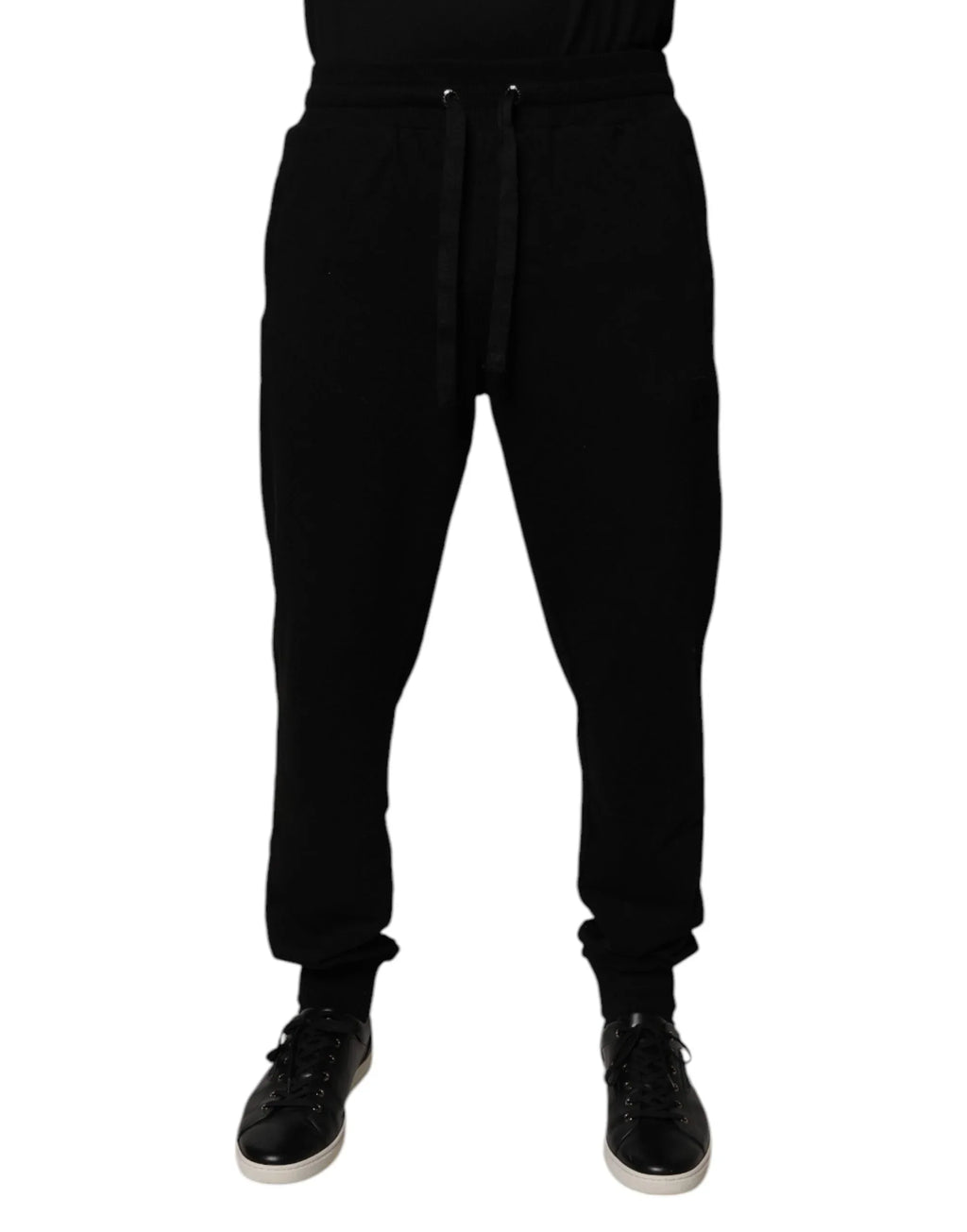 Dolce & Gabbana Black Cotton Mid Waist Jogger Sweatpants Pants - Zeiniez