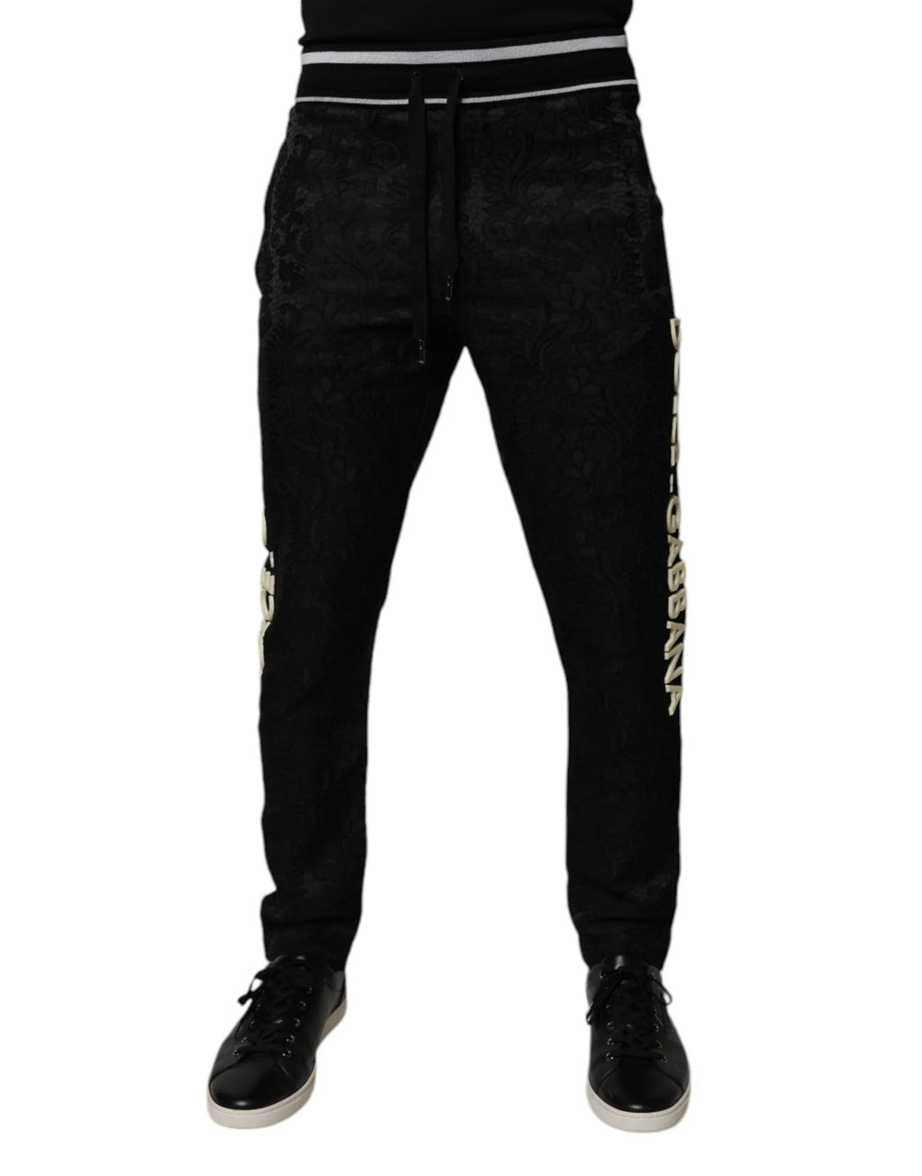 Dolce & Gabbana Black Mid Waist Jogger Men Sweatpants Pants - Zeiniez