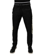 Dolce & Gabbana Black Mid Waist Jogger Men Sweatpants Pants - Zeiniez
