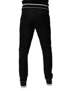 Dolce & Gabbana Black Mid Waist Jogger Men Sweatpants Pants - Zeiniez