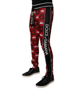 Dolce & Gabbana Red Crown Logo Monogram Men Sweatpants Pants - Zeiniez