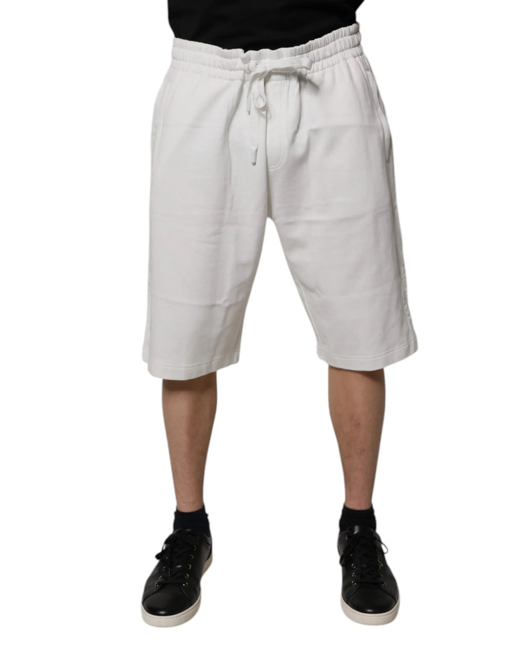 Dolce & Gabbana White Cotton Sweatshorts Men Bermuda Shorts - Zeiniez