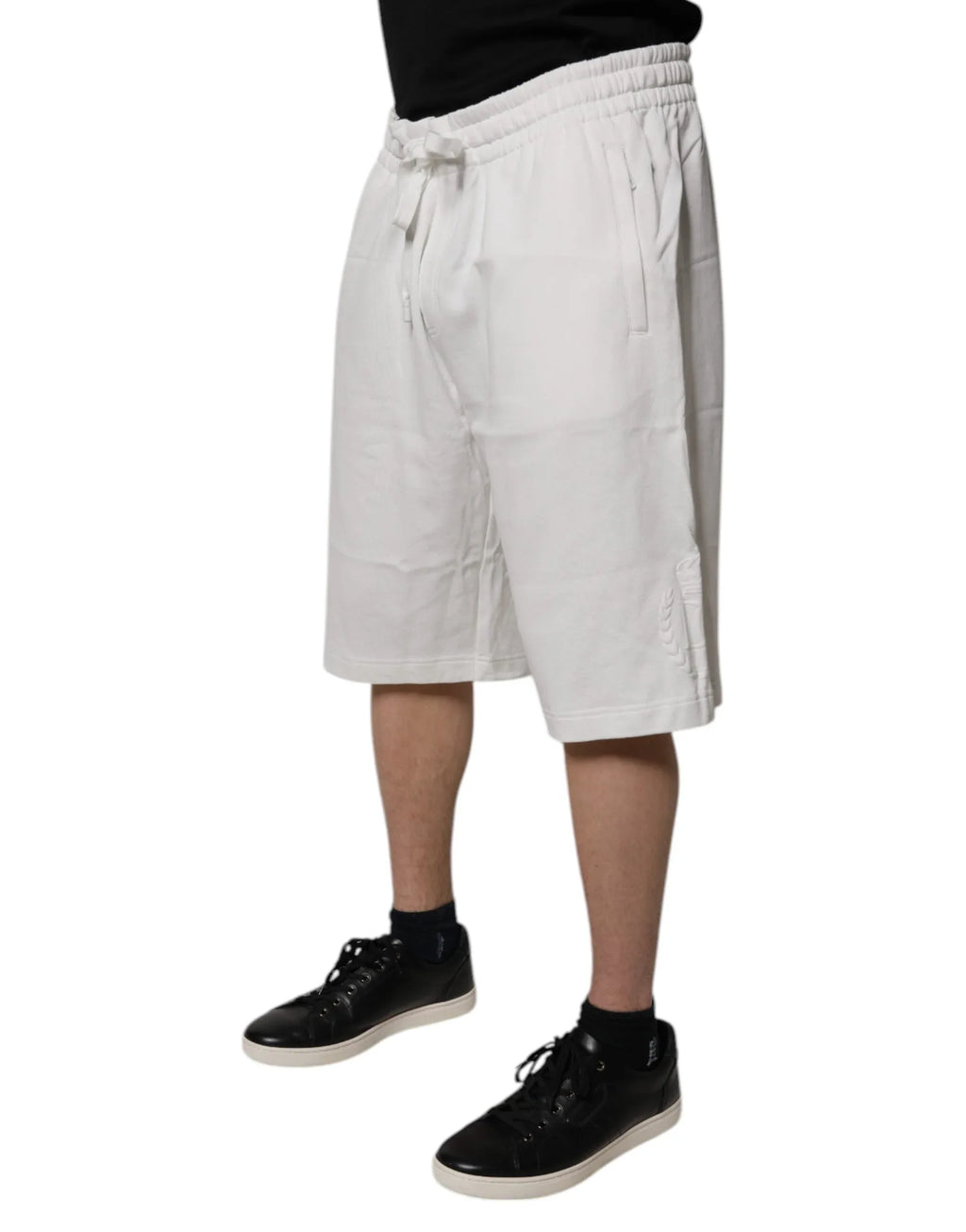 Dolce & Gabbana White Cotton Sweatshorts Men Bermuda Shorts - Zeiniez