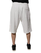 Dolce & Gabbana White Cotton Sweatshorts Men Bermuda Shorts - Zeiniez