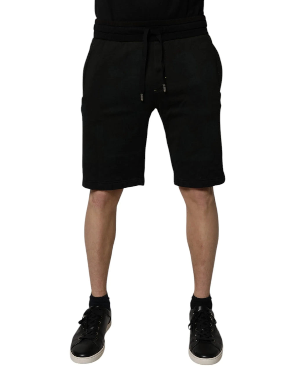 Dolce & Gabbana Black Cotton Sweatshorts Men Bermuda Shorts - Zeiniez