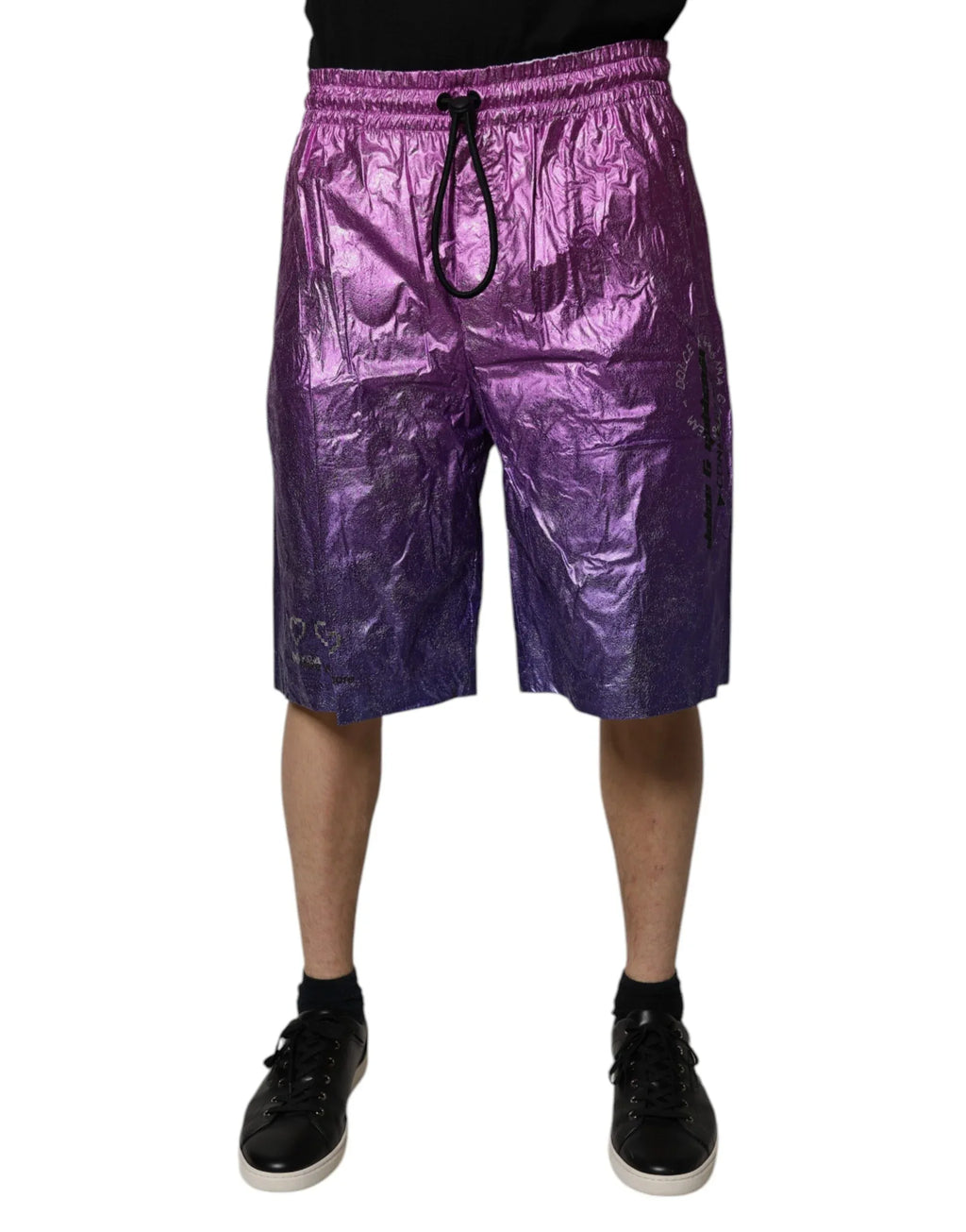 Dolce & Gabbana Metallic Pink Purple Two Tone Bermuda Shorts - Zeiniez