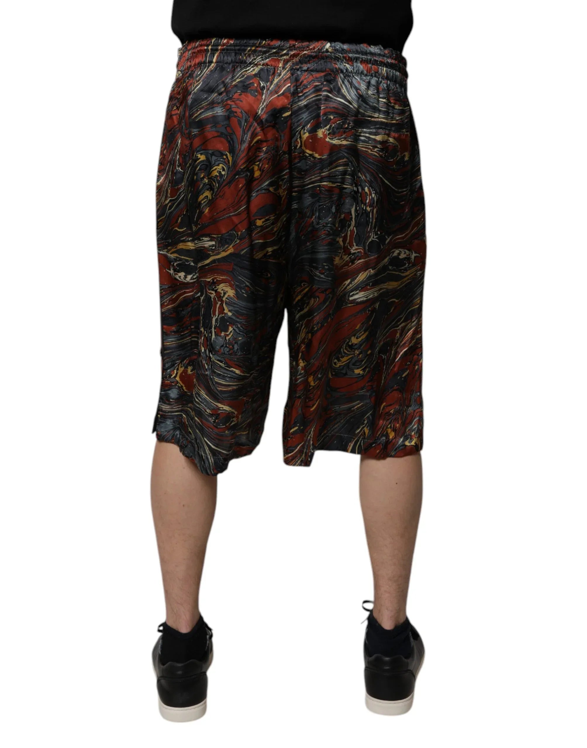 Dolce & Gabbana Multicolor Marble Print Trouser Bermuda Shorts - Zeiniez