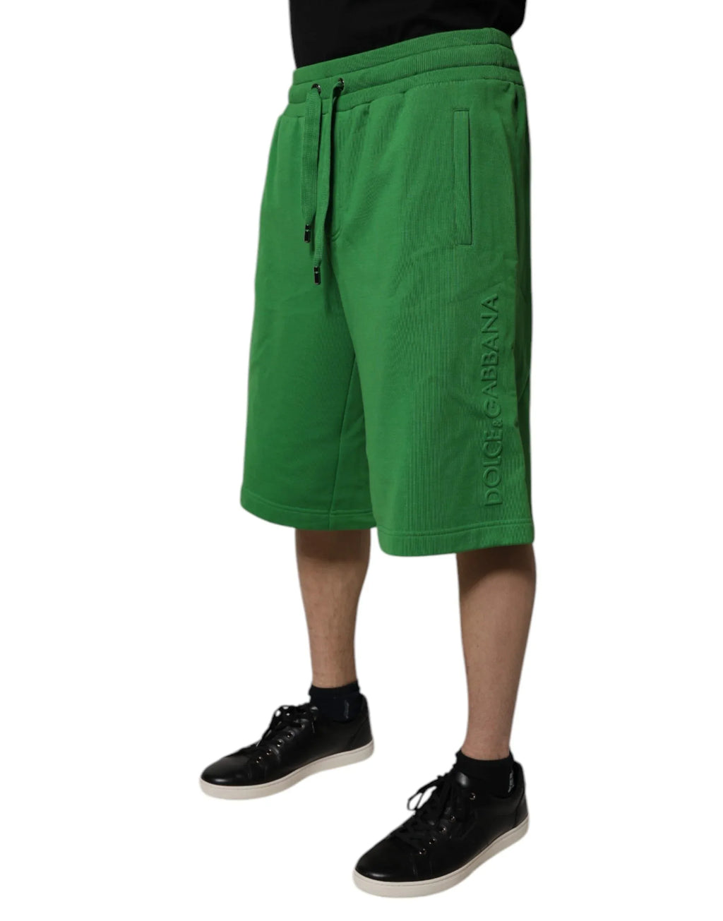 Dolce & Gabbana Green Cotton Men Sweatshorts Bermuda Shorts - Zeiniez