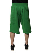 Dolce & Gabbana Green Cotton Men Sweatshorts Bermuda Shorts - Zeiniez