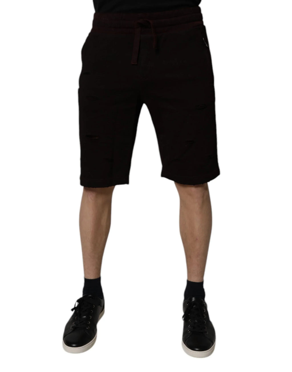 Dolce & Gabbana Maroon Cotton Sweatshorts Men Bermuda Shorts - Zeiniez