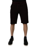 Dolce & Gabbana Maroon Cotton Sweatshorts Men Bermuda Shorts - Zeiniez