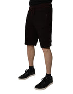 Dolce & Gabbana Maroon Cotton Sweatshorts Men Bermuda Shorts - Zeiniez