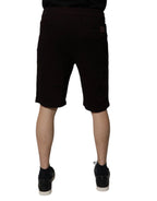 Dolce & Gabbana Maroon Cotton Sweatshorts Men Bermuda Shorts - Zeiniez