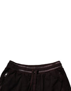 Dolce & Gabbana Maroon Cotton Logo Plaque Men Bermuda Shorts - Zeiniez