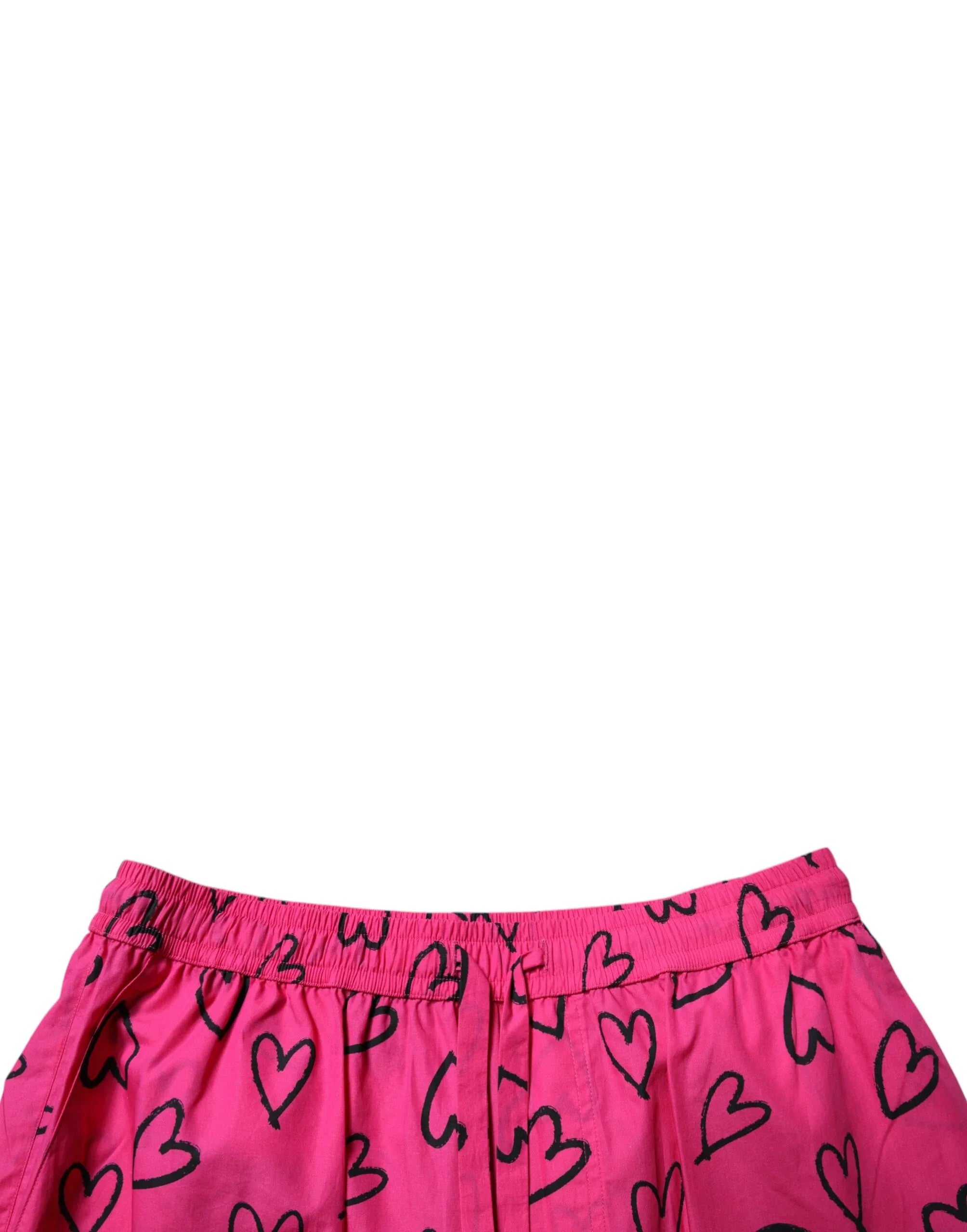 Dolce & Gabbana Pink Cotton Heart Print Bermuda Shorts - Zeiniez