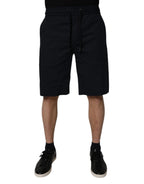 Dolce & Gabbana Black Cotton Sweatshorts Men Bermuda Shorts - Zeiniez