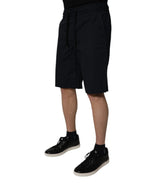 Dolce & Gabbana Black Cotton Sweatshorts Men Bermuda Shorts - Zeiniez
