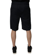 Dolce & Gabbana Black Cotton Sweatshorts Men Bermuda Shorts - Zeiniez