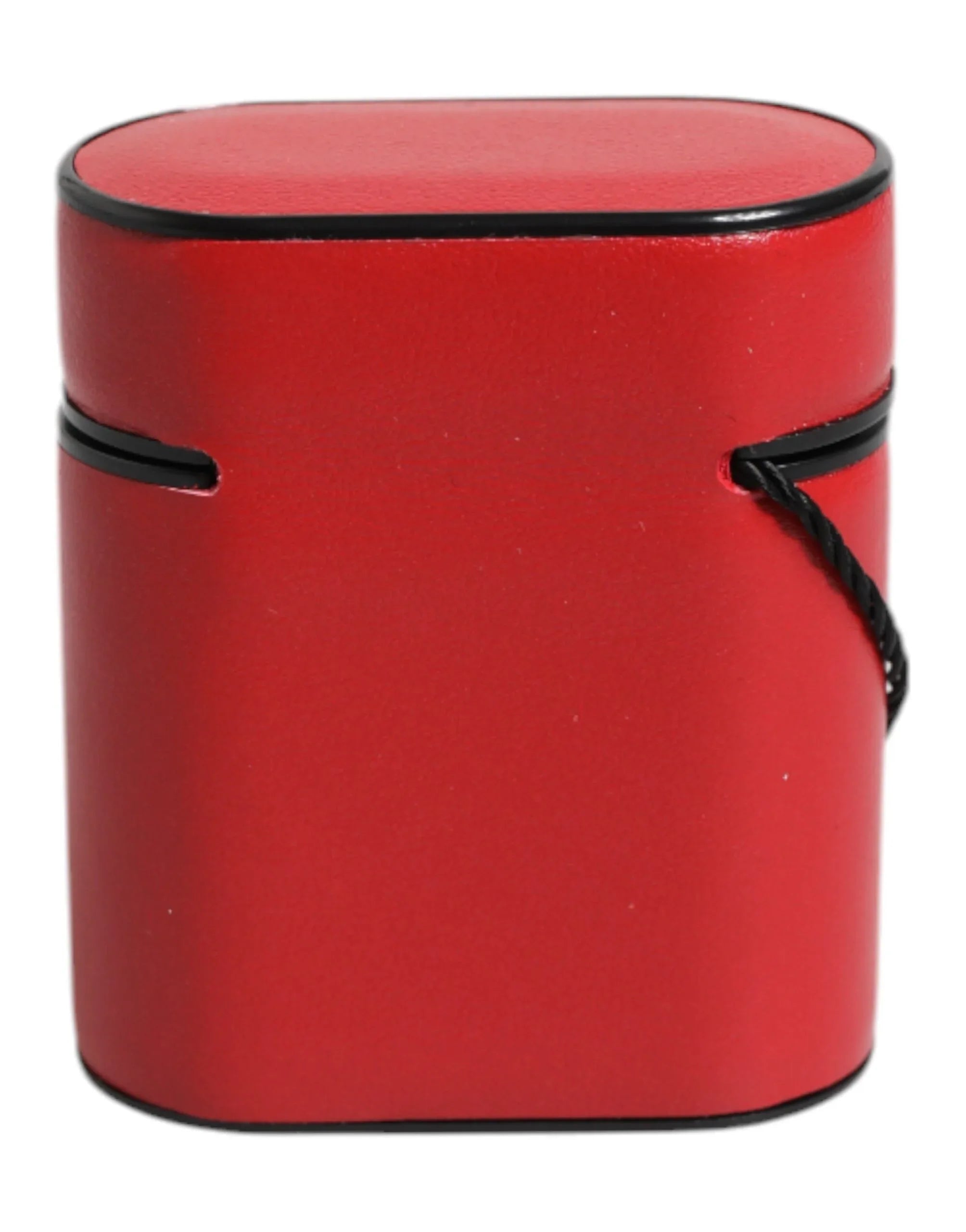 Dolce & Gabbana Red Calfskin Leather Logo Print Flip Holder Airpods Case - Zeiniez