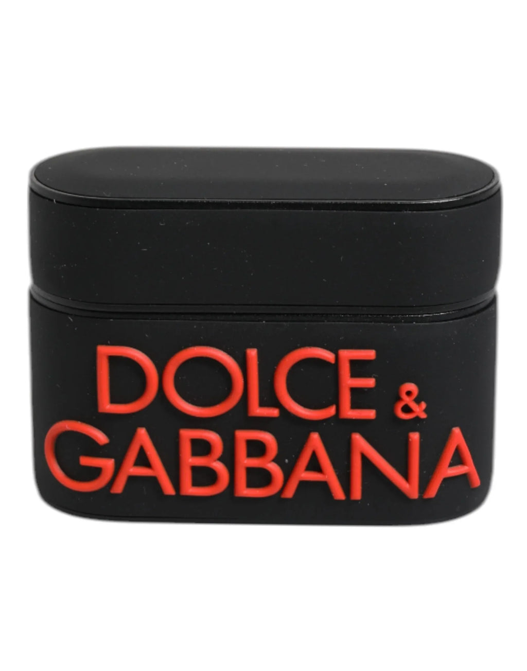 Dolce & Gabbana Black Orange Silicone Embossed Logo Airpods Case - Zeiniez