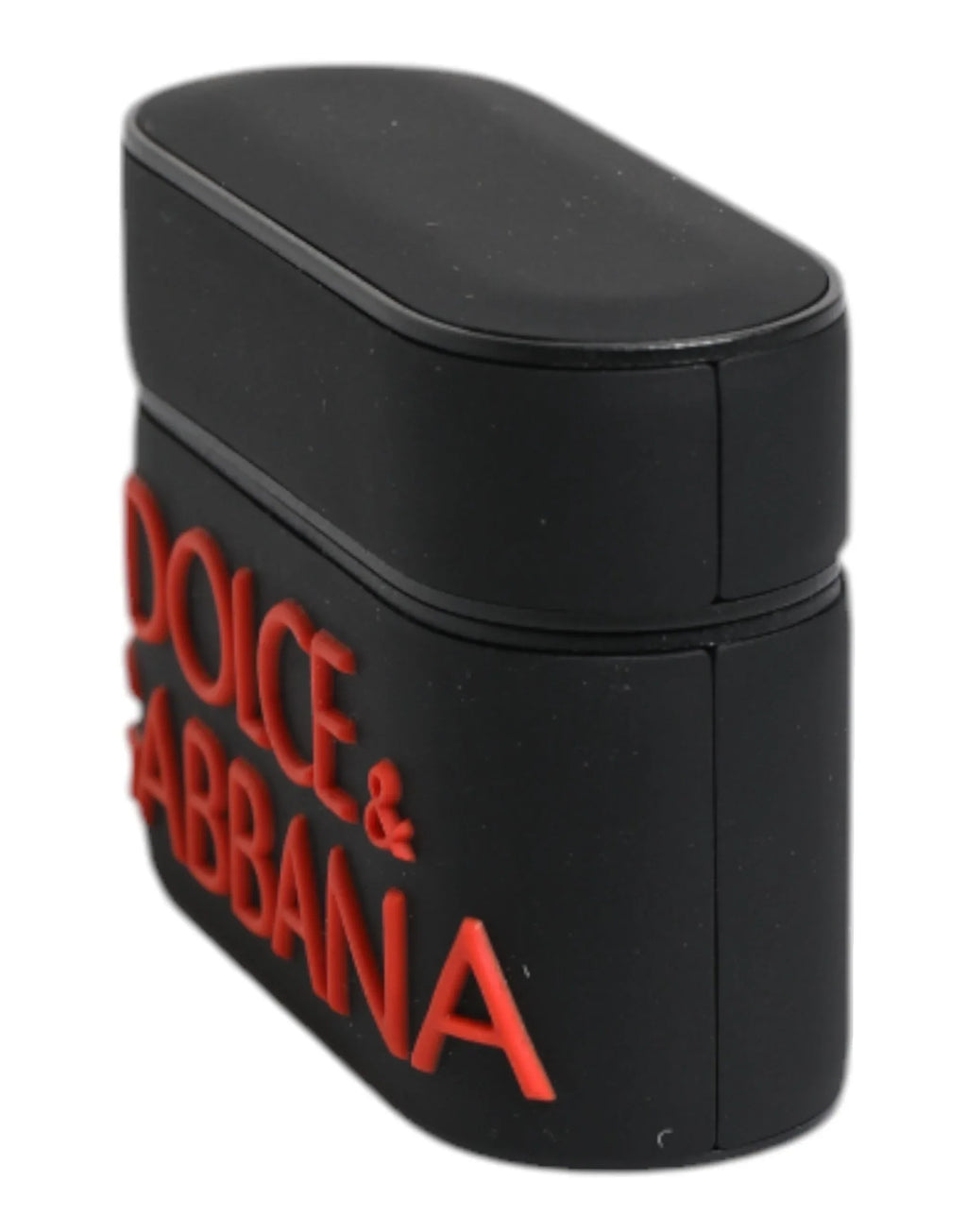 Dolce & Gabbana Black Orange Silicone Embossed Logo Airpods Case - Zeiniez