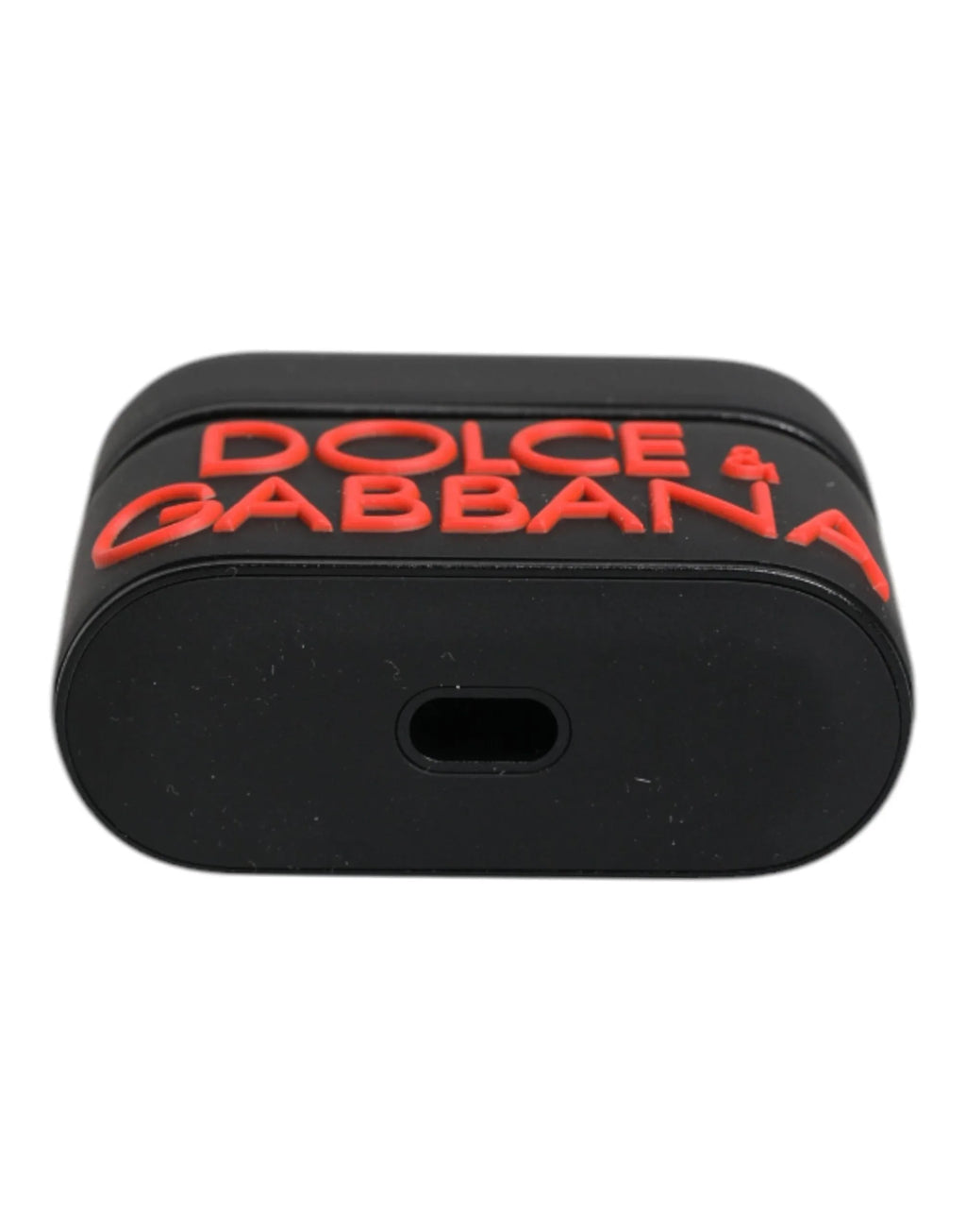 Dolce & Gabbana Black Orange Silicone Embossed Logo Airpods Case - Zeiniez