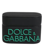 Dolce & Gabbana Black Orange Silicone Embossed Logo Airpods Case