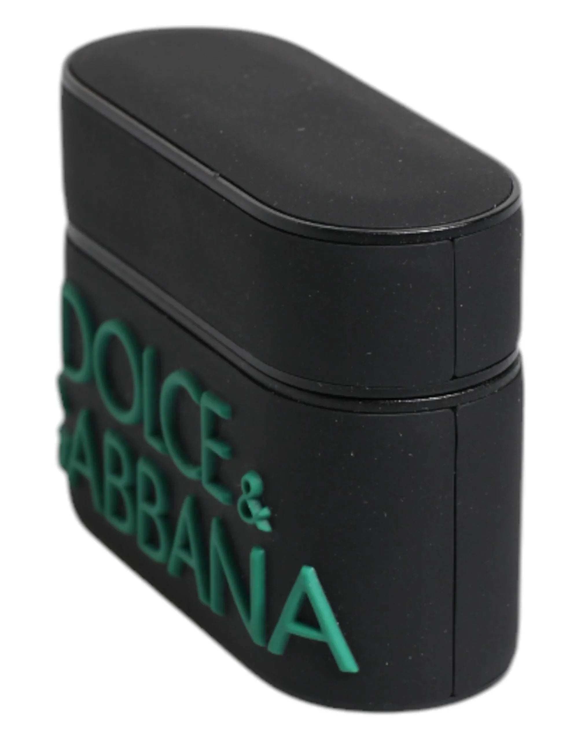 Dolce & Gabbana Black Orange Silicone Embossed Logo Airpods Case - Zeiniez