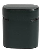 Dolce & Gabbana Green Calfskin Leather Logo Print Flip Holder Airpods Case - Zeiniez