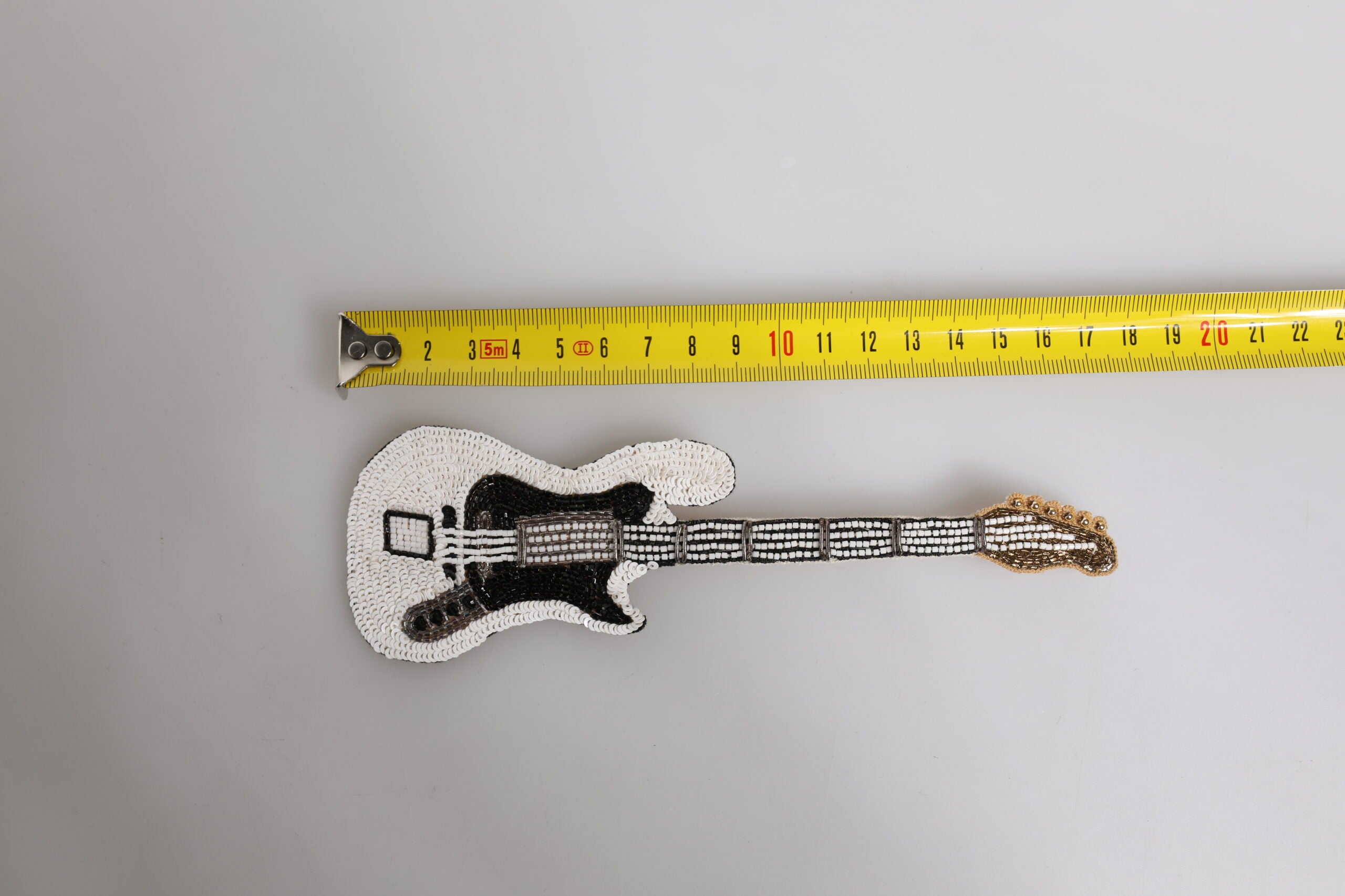 Dolce & Gabbana Gold Brass Logo Beaded Guitar Pin Brooch - Zeiniez