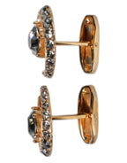 Dolce & Gabbana Brass Gold Black Crystal Luna Cufflink - Zeiniez